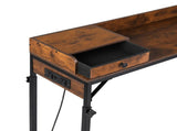 Levede Overbed Table 180cm 84-109cm Mobile with Charging Station Bedroom Brown NI1102-AU