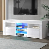 Artiss Entertainment Unit TV Cabinet LED 145cm White Angus FURNI-L-LED-TV02-WH-AB