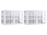 Artiss Buffet Cabinet Sideboard X2 Wall Mounted Clear Display Storage 60cm White AI-SID-WM-3T-WHX2