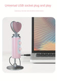 Pink Heart Microphone Set, Cardioid Noise Reduction, Real-time Monitoring One-Touch Mute, Handheld V1232-DRHT-002