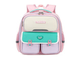 Pink-green Lightweight Kids School Backpack Large Capacity Multi-Pocket Travel Bag Ergonomic V888-ELOSUNG46716