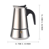 Glass&Bottle ,Stainless Steel Stovetop Coffee Maker Pot For Induction Electric Ceramic Stove V1369-AZ3-W-20347