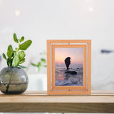 Double Sided Rotating Wooden Photo Frame for Rustic Home Decor and Picture Showcase V1370-AZ4-14288