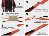 2-Person Adjustable Moving Straps Set with Padded Shoulder Harness and Anti-Slip Silicone Moving V888-ELOSUNG55569