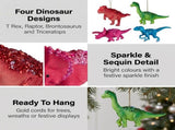 Christabelle 4 Dinosaur Christmas Ornaments Assorted Novelty Figures 15cm Xmas Tree Decorations 112_SHD2014