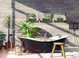 Green Bathroom Picture Wall Decor Relax Soak Unwind Signs Poster Canvas Print Art Botanical Leaf V1192-AZ-W-26529