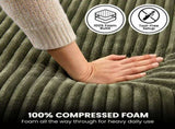 Sarantino Soffia 2.75m Green Corduroy Corner Sofa with Chaise L-Shape Sectional Couch 3 Seater SOFA-MFL-337-GN