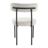 Luxe Boucle Cushioned Elsa Dining Chairs in White Quartz V264-DNC-416B-MCR-02-1