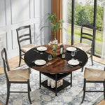 NNETMLT Round Dining Table - Rustic Brown & Black V728-YA175187