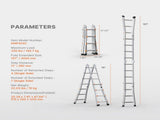 Telescoping Ladder A Frame, 13 FT Compact Aluminum Extension Ladder, Multi-Function Portable V952-DGNAZXYST40MJ7HIQV0