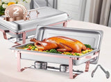 Chafing Dish Buffet Set, 8 Qt 2 Pack, Stainless Steel Chafer with 2 Full Size Pans, Rectangle V952-ZFXBXGSTGK2JJ8OR8V0