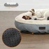 FEANDREA 55cm Dog Sofa Bed Round Shape Fabric Grey V227-3309641001081