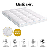 Giselle Bedding 1500GSM Bamboo Pillowtop Mattress Topper 10cm Thick Pad for Back Pain Relief, High TOPPER-BAM-10-D
