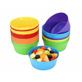 12Pcs Plastic Bowls 10 oz, Microwave & Dishwasher Safe, Lightweight Stackable Bowls for Cereal, V1192-AZ-W-17414
