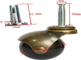 Set of 4 Furniture castors - transport castors - 50mm - Swivel castor - 30kg Load capacity - Height V1188-NK-BOL-647