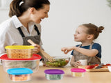 Food Storage Containers with Lids, Nest Stackable Space-Save Design Plastic Storage Bowls, V1369-AZ3-W-06043