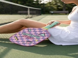 Pink and Purple Pickleball Paddle Set - Fiberglass Face with PP Honeycomb Core, 2 Paddles 4 Balls & V888-ELOSUNG47267