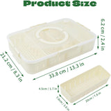 Snack Box Container,Dishwasher Safe Fruit Snack Containers,2 Pack Divided Serving Tray with Lid for V1259-DP01-A-3904