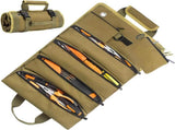 Roll-up tool bag - Tool belt - Open tool bag - with adjustable strap - Drill holder - Canvas V1188-MS-313-0472