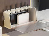 Wall Mounted WIFI Router Storage Box Great Capacity Power Strip Power Socket Cable Storage Case for V1294-YM0703-3117230123416
