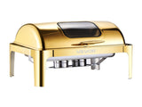 Roll Top Chafing Dish Buffet Complete Set, 9Qt Stainless Steel Chafer with Full Size Pan, Rectangle V952-ZFXQFGK1JTJSEAIBSV0