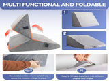 Adjustable Memory Foam Wedge Pillow with Washable Velvet Cover for Bed Sofa Reading V1181-MB0093-NEW