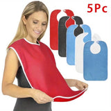 5pcs Adult Bibs, Reusable Clothing Protectors, Suitable for Seniors, Stain Resistant Diet Cloth, V1369-AZ3-W-18810