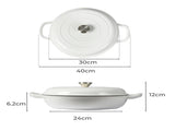 TOQUE 3.5L Enamel Dutch Oven Pan in White Colour KT0181-3.5L-WH_NZ