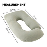 CARLA HOME U Shape Pregnancy Pillow Full Body Support - Green - Polyester - Full Body Pillow V178-36503