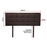 PU Leather Queen Bed Deluxe Headboard Bedhead - Brown V63-768255