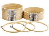 24 Pack 6 Inch Bamboo Embroidery Hoops with Adjustable Screw, Natural Cross Stitch Hoops for Hand V1369-AZ3-W-16973