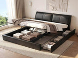 Artiss King Bed Frame Gas Lift Storage 3 Drawers Adjustable Headboard Platform Bed Black BFRAME-G-APEX-K-BK-ABC