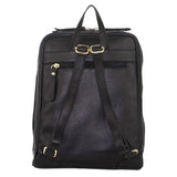 Pierre Cardin Rustic Womens Leather Backpack Bag Handbag Back Pack Travel - Black V563-PC_3213-BLACK