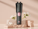 Black Portable Cordless Hair Curler - USB-C Rechargeable Automatic Hair Waver with Ceramic Barrel & V888-ELOSUNG32838