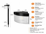 Solar Powered Outdoor Wall Lamp with Radar Motion Sensor, Dual Installation as Wall Mount or Ground V1341-ZY-FWENWRGQ-WHITELIGHT-2PCS