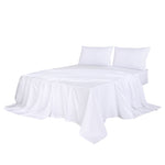 Dreamz 4pcs Queen Size 100% Bamboo Bed Sheet Set in White Colour BED1016-Q-WH