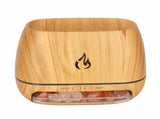 Wood Grain Color Himalayan Salt Flame Aroma Diffuser - 250ml Ultrasonic Humidifier with 7-Color LED V888-ELOSUNG15734