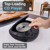Laser Black Portable CD Boombox with AM/FM Radio V1031-CDBB-200-BLK