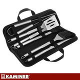 6 Pack BBQ Tool Set Stainless Steel With Case for Gas and Charcoal Grills, Camping Picnic, for V1189-LC-HW-00377