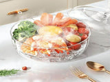 Chilled Veggie Fruit Tray Platter Divided Rotating Serving Tray with Lid Snack Vegetable Tray Chip V1192-AZ-W-22062
