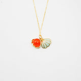 Gift Box - Aroma Necklace 925 Silver, Gold coated - Green Shell Sunset Coral V760-GBAJ - 15