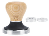 58mm Stainless Steel Flat Coffee Tamper Powder Pressed Hammer with Height Adjustable Wooden V1294-YM0901-3118200176411