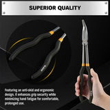 ELEAD 5Pcs 11" Long Reach Needle Nose Pliers Set w/ Magnetic Racks&Roll-Up Pouch V465-70170