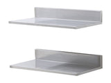 21.8 x 40.6 cm Stainless Steel Shelf, Wall Mounted Floating Shelving with Backsplash, 20 kg Load V952-BGSCTTLL86162MWQSV0