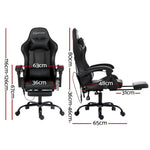 Artiss 6 Point Massage Gaming Office Chair Footrest Black MOC-GC-6P-BK