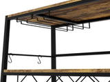 CARLA HOME Large Rack with Glass Holder, Metal Designed Bottle Holder and Wood Countertop for V178-36267