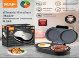 Electric Omelette Maker with Dual Non-Stick Cooking Plates, 850W Double-Sided Heating for Quick V1341-ZY-A7SWCGE3-BLACK