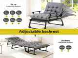 Gardeon 3-in-1 Sun Lounger Folding Camping Chair Adjustable Recliner Patio Furniture for Office Nap, FF-LOUNGE-CHAIR-BK