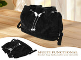 Black Convertible Bucket Handbag with Adjustable Shoulder Straps for Comfortable, Versatile Everyday V1369-AZ3-W-21631