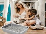 2 Pack Stainless Steel Cat Litter Box - High Side Metal Cats Toilet Large Rust Proof Litter Pan with V1259-DP01-I-00014